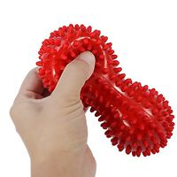 Spiky Massage Ball, Fitness Exercise Mobility Peanut Ball Pain Muscle Steess Relief Stress Release Massager Tool for Home Office School Use (5.9inch)(Red)