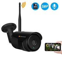 Jennov 5MP Wireless WiFi Security Camera H264+ Video Home Surveillance Outdoor Waterproof and Siren Alarm 2.4G Wi-Fi/Ethernet Connection Motion Detection Two-Way Audio