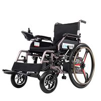 YOLANDEK Lightweight Dual Function Foldable Power Wheelchair (Li-Ion Battery 20A), Drive with Electric Power Or Use As Manual Wheelchair