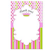 30 Blank Thank You Cards Princess Pink Polka Dots Baby Shower Sprinkle Girl Birthday Party + 30 White Envelopes
