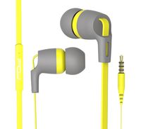 FOU Earbuds Earphones Headphones with Microphone Wired HiFi Stereo Bass in-Ear Earbuds Headsets with Inline Remote Control for iOS/Android (Yellow/Grey)