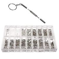 Pukido 900Pcs Assortment Tiny Eyeglass Sun Glasses Spectacles Screw Set Repair Tool Kit With a Plastic Case