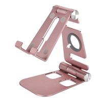 ASHATA Phone Stand Portable, Adjustable Multi-Angle Mobile Cell Phone Bracket Foldable Lightweight Pocket Desktop Holder Stand for iPhone XPlus/7/7 Plus/6,iPad,E-Reader,Tablet(Pink)