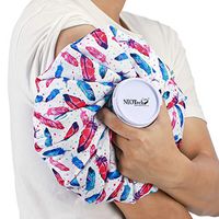 Neotech Care Ice Bag for Injuries, Swelling, Headache, Pain Relief, First Aid - Cold Pack Screw Top Lid - Reusable, Refillable, Flexible & Waterproof Pouch/Bladder Style (5 inch, Feather Design)