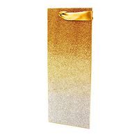 Hallmark Signature Bottle Gift Bag (Gold Glitter Ombre, Triangle Design) for Weddings, Retirements, Graduations, Halloween, Christmas and More