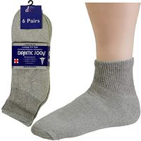 Diabetic Socks Womens Cotton 6-Pack Ankle Grey By DEBRA WEITZNER