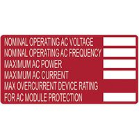 HellermannTyton 596-00655 Printable Solar Label, AC Module Label, 2.0" X 4.00", Polyester, Red, 50/RL