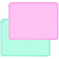 Silicone Kids Placemats, Non-Slip Kids Baby Toddlers Table Placemat, BPA Free Children's Dining Food Mat, 2Pack - Baby Purple & Green