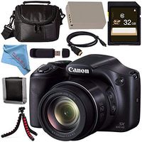 Canon PowerShot SX530 HS Digital Camera (Certified Refurbished) 9779B001 + NB-6L Lithium Ion Battery + 32GB SDHC Card + Mini HDMI Cable + Small Soft Carrying Case + Fibercloth + Flexible Tripod Bundle
