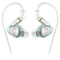 SIMGOT EM2 Hi-Res in-Ear Monitor Headphones, IEM Earphones with Detachable Cable, Hybrid Balanced Armature Dynamic Driver, Noise-Isolating Musician's Headset for Smartphones and Audio Players (Green)
