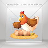 Decals Stickers Chicken With Fresh Eggs Hobbies Motorbike Vehicle Tablet Lapt (5 X 4.74 In)