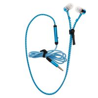 YOUNGFLY 3.5mm in-Ear Zipper Earphone Stereo Headset Earbuds Headphone with Mic Phone Blue