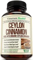 True Ceylon Cinnamon Supplement (Made with Organic Cinnamon). Supports Inflammatory Response. Plant-Based Antioxidant for Joint Support, Healthy Blood Sugar, Optimal Digestive Systems. 60 Capsules