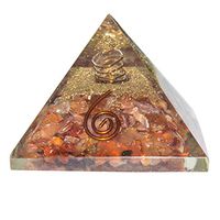 FASHIONZAADI Carnelian Orgone Pyramid with Crystal Point for Gemstone Stone Energy Chakra Balancing Reiki Healing Meditation Spiritual Gift Size: 2-2.5 inch