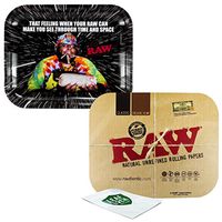 RAW Large Rolling Tray with Magnetic Rolling Tray Cover and Leaf Lock Gear Smell Proof Pouch