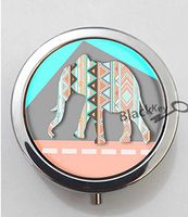 BlackKey Aztec Tribal Elephant Print 3-Compartment Decorative Pocket Gift Box Case Organizer for Pill, Color 1 -146