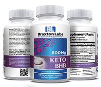 Braxton Labs Keto BHB 800Mg 60 Capsules for Men & Women Promotes Ketosis, Enhances Focus, Energy, Helps in Spressing Ones Appetite