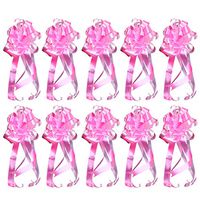 Amosfun 10Pcs Pull Bows Pull String Bows for Presents Easy and Fast Gift Wrapping Accessory Wedding Bows Decorations