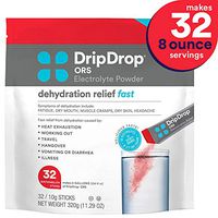 DripDrop ORS – Patented Electrolyte Powder for Dehydration Relief Fast - For Workout, Hangover, Illness, Sweating & Travel Recovery - Watermelon - 32 x 8oz Servings