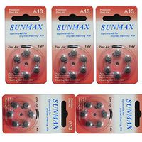 Sunmax 30 X Hearing Aid Batteries A13 13A Za13 13 Pr48