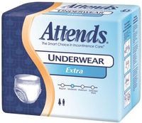 Attends® Absorbent Underwear Pull On Disposable Moderate Absorbency White X-Large 58-68 Inch Waist/Hip PK/14