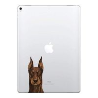 FINCIBO 5 x 5 inch Cute Red Chocolate Doberman Pinscher Dog Removable Vinyl Decal Stickers for iPad MacBook Laptop (Or Any Flat Surface)