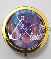 BlackKey Galaxy Space Universe Infinity Love Anchor 3-Compartment Decorative Pocket Gift Box Case Organizer for Pill, Color 2 -24