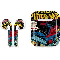 Skinit Decal Audio Skin for Apple AirPods with Lightning Charging Case - Officially Licensed Marvel/Disney Marvel Comics Spiderman Design