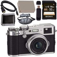 Fujifilm X100F Digital Camera (Silver) 16534584 + NP-W126 Lithium Ion Battery + Sony 32GB SDHC Card + Micro HDMI Cable + Memory Card Wallet + Card Reader + Hand Strap Bundle
