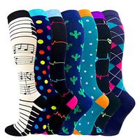 7 Pairs Compression Socks for Women&Men (20-30mmHg)- Best for Running, Travel,Cycling,Pregnant,Nurse, Edema