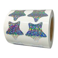 Metallic Star Shape Foil Sticker Labels - 500 Giltter Star Stickers per Roll - 1 1/5 Inch Self-Adhesive Shiney Teacher Star Stickers for Kids, Smallpox Class Wall Star Stickers Decals