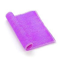 New-Hi Household Environmental Friendly Bamboo Fiber Dish Towel Long Lasting Bowl Wash Cloth Oil Stains Removing Dishcloth-Purple