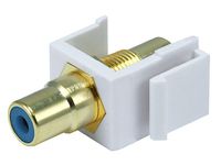 Monoprice 106545 Keystone Jack-Modular RCA with Blue Center, White