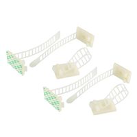 uxcell 10pcs Adjustable Cable Clips Adhesive Straps Clamps with Optional Screw Mount Multi Cables White