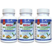 3 Pack of MEGA MULTIVITAMIN Multi-Vitamins & Minerals Supplement. Everyday Liquid Multivitamins Capsules for Adult Men & Women Daily Health