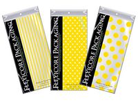 Flexicore Packaging | Pin Stripe & Polka Dot Gift Wrap Tissue Paper | Size: 15 Inch X 20 Inch | Count: 30 Sheets | Color: Yellow | DIY Craft, Art, Wrapping, Decorations