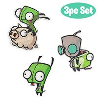 Party Hive Invader Zim (3pc Set) Embroidered Iron On Sew On Applique Patch [Clothing, Backpack, Jeans, Hat, Jacket]