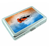 Buddha Spirit Life Em2 Hip Silver Cigarette Case Id Holder Metal Wallet 4" X 2.75" RFID Protection
