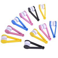Baitaihem 10 Pcs Mini Sun Glasses Eyeglass Microfiber Spectacles Cleaner Tool Soft Brush Cleaning Tool Mini Microfiber Glasses Cleaning Clip,Random Color