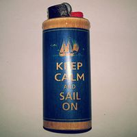Keep Calm & Sail On BIC Lighter Case Holder Sleeve Cover