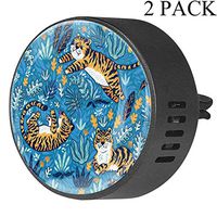 Cartoon Orange Tigers Blue Garden 2 PCS Car Essential Oil Diffuser Vent Clip Car Aromatherapy Diffuser, White Musk