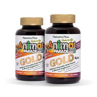 NaturesPlus Animal Parade Source of Life Gold Children's Multivitamin (2 Pack) - Assorted Cherry, Orange & Grape Flavors - 120 Chewable Tablets - Vegetarian, Gluten-Free - 120 Total Servings