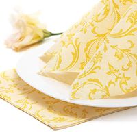 Papstar Cloth-Like Paper Disposable Dinner Napkins, 16”x16” ¼ Fold, 50 Pack, 12 Different Color options, Damascato Design