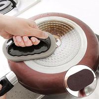Iumer Pot Bowl Emery Sponge Brush Eraser Scrub Handle Grip Sink Kitchen Cleaning Tool