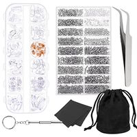 Selizo Eyeglass Repair Kit with Eyeglass Nose Pads and Glasses Screws Screwdriver for Glasses Repair
