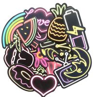 BOROLA 21pcs Not Random Color LED Light Stickers for Laptop Cars Motorcycle Bicycle Luggage Graffiti Skateboard Waterproof Vinyl Scrapbook Stickers
