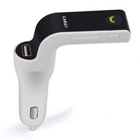 AutumnFall Hands-Free Bluetooth Car Kit FM Transmitter USB Charger Adapter MP3 Player Round Head (Silver)