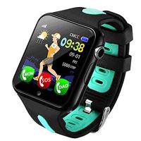 Ip67 Children's GPS Smart Watch,Sleep Monitor Calorie Counter Watch, Children's Ladies Men's Smart Bracelet (Color : Green)
