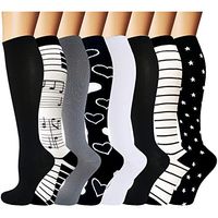 Copper Compression Socks For Men & Women -8 Pairs- Best for Running, Athletic, Medical, Pregnancy and Travel (C2-4 Black / 4 White (copper)-8 pack, Small / Medium)