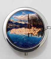 BlackKey Serenity Beautiful Inspirational Word 3-Compartment Decorative Pocket Gift Box Case Organizer for Pill, Color 1 -1665